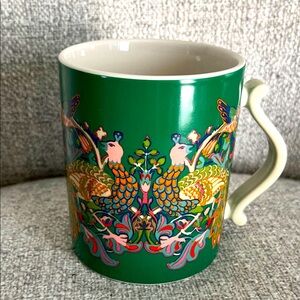 William Morris at home Peacock and Bird  festive China green mug 10 ounce